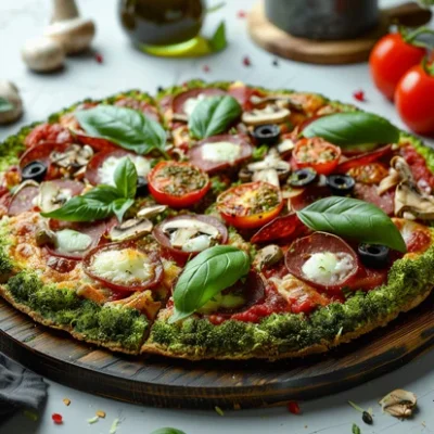 Pizza con Base de Brocoli